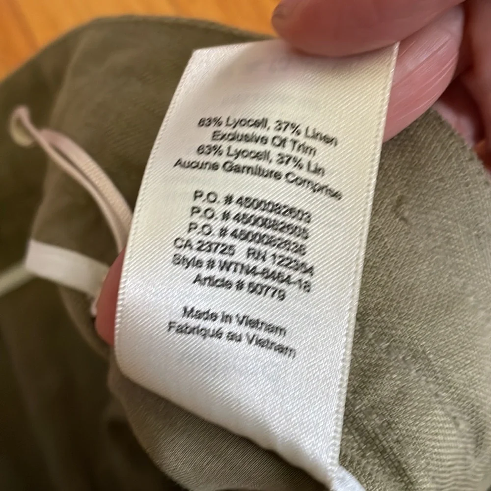 Wilfred Size 4 Olive Green Linen Blend Allant Cropped‎ Trouser Pants A15